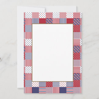Carte USA Americana Patchwork Rouge Blanc & Bleu