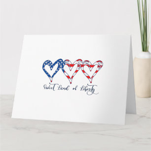 Carte USA Drapeau Patriotique Coeurs 4 juillet Sweet Lan