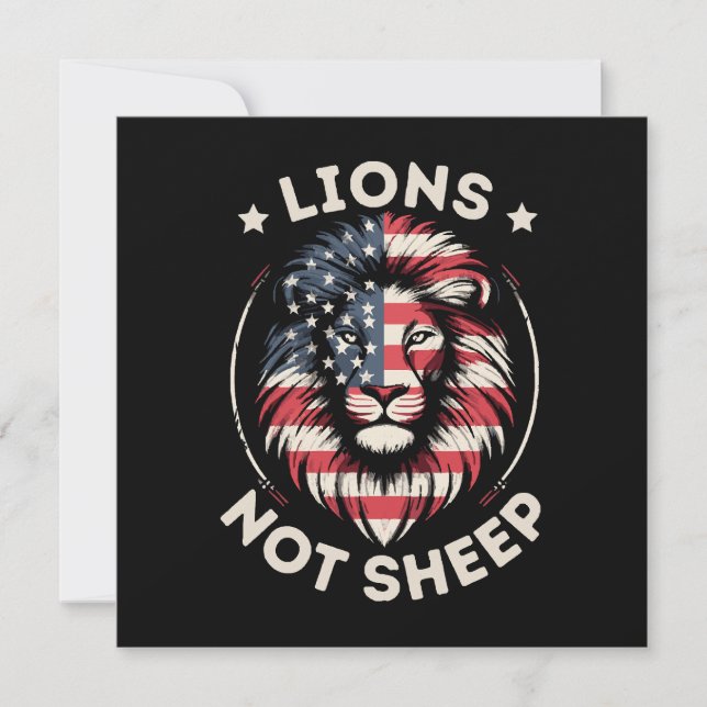 CARTE USA FLAG, LIONS NON SHEEP (Devant)