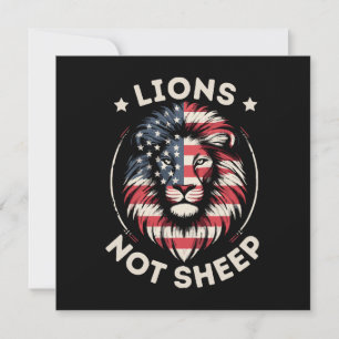 CARTE USA FLAG, LIONS NON SHEEP