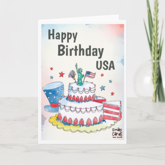 Carte USA Independence Day - Cake (Devant)