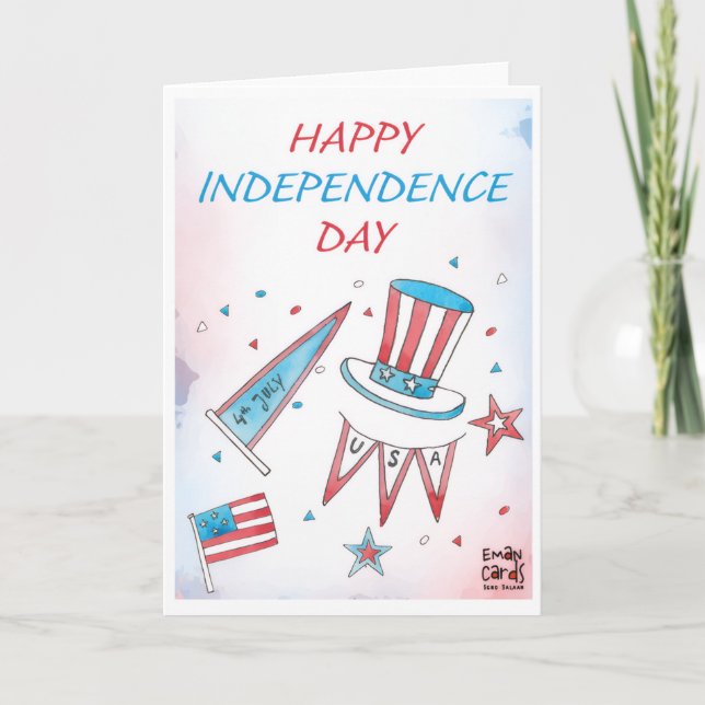 Carte USA Independence Day - Motifs (Devant)