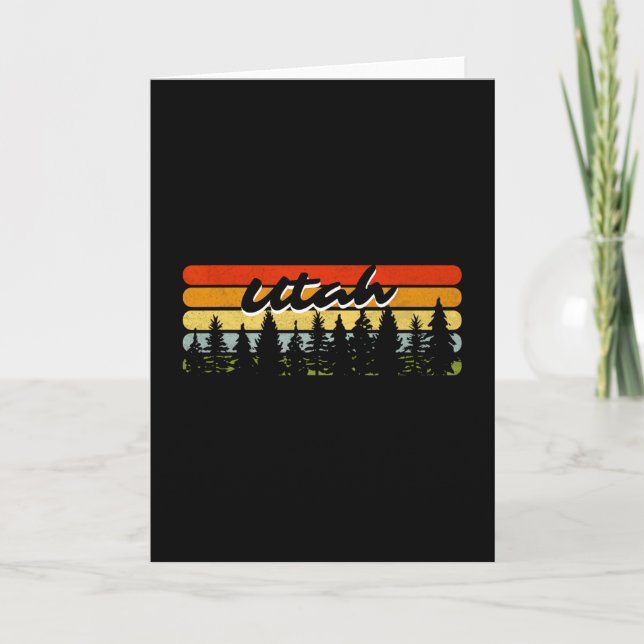 Carte Utah Forest Sunset Trees Cabin Theme Souvenir  (Devant)