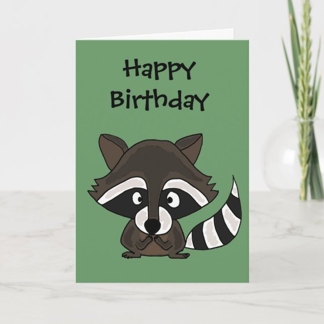 Carte UU - Drôle Raccoon Cartoon Art (Devant)