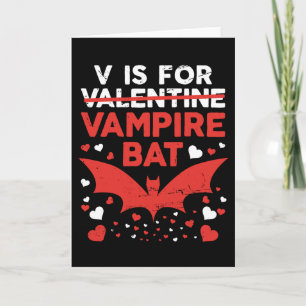 Carte V est pour Chauve-souris Vampire Valentin drôle