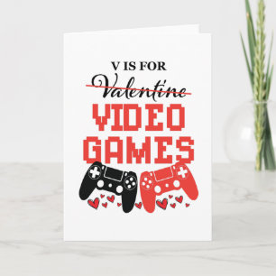 Carte V est pour la Saint-Valentin anti-jeux vidéo