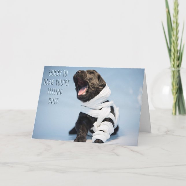 Carte Va bien bientôt chiot (Devant)