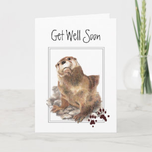 Carte Va Bien Bientôt, De Nous, Mignonne Animal Otter