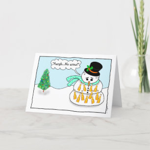 Carte Vacances amusantes : Bière Snowman