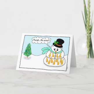 Carte Vacances amusantes : Bière Snowman