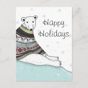 Carte Vacances Avec Beau Ours Polaire