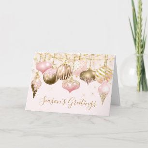 Carte Vacances d'affaires Blush Pink Gold Orament