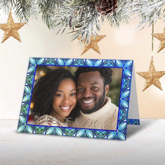 Carte Vacances de Noël photo Turquoise (Créateur téléchargé)