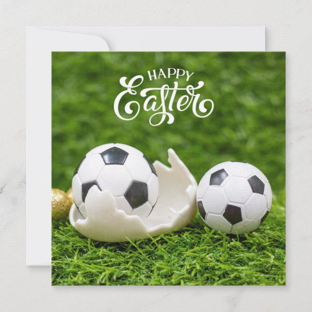 Carte Vacances de Pâques avec balle de football OEufs de (Devant)