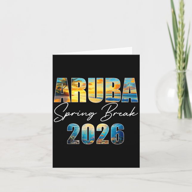 Carte Vacances d'été 2026 à Aruba Spring Break Plage  (Devant)