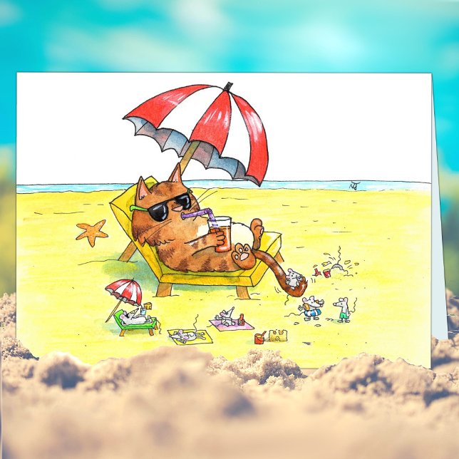 Carte Vacances d'été Salutation aux chats (Créateur téléchargé)