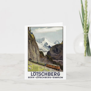 Carte Vacances ferroviaires vintage en Suisse