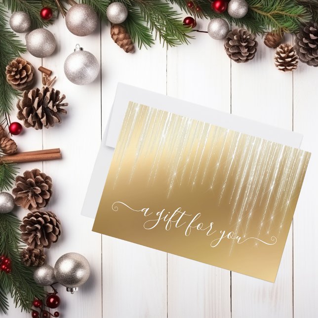 Carte Vacances Gold Icicle Glam Noël (Créateur téléchargé)