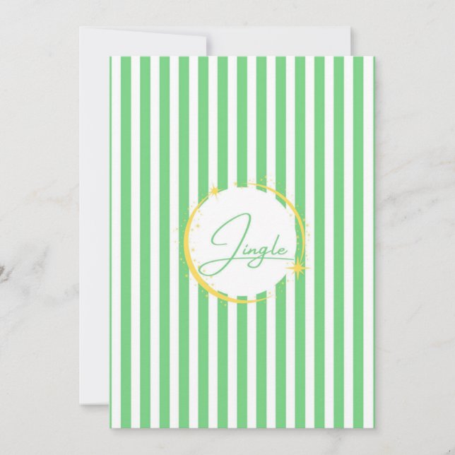 Carte Vacances Jingle Verte & Blanc (Devant)