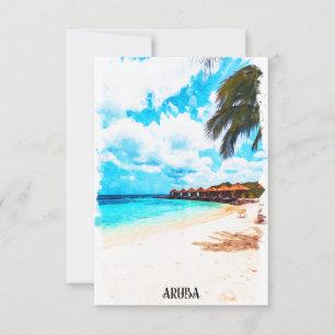 Carte Vacances minime sur l'île des Caraïbes à Aruba