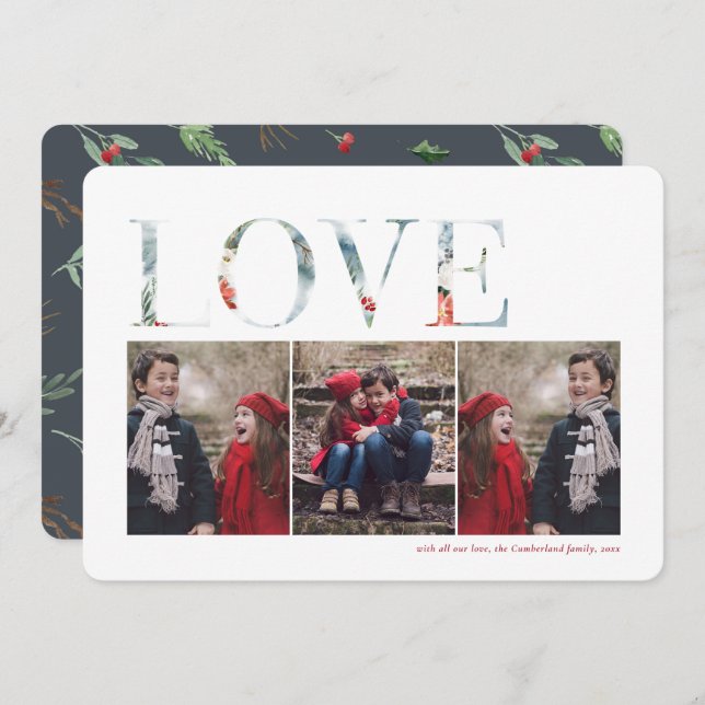 Carte Vacances photo de Noël (Devant / Derrière)