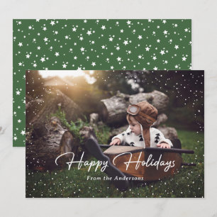 Carte Vacances Photo Migny Green Snow Stars