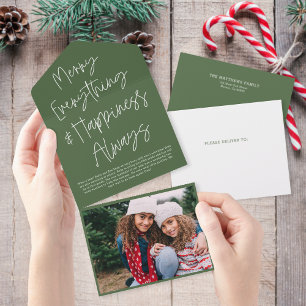 Carte Vacances photo moderne Script Tear away