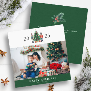 Carte Vacances Photo Nutcracker Vert