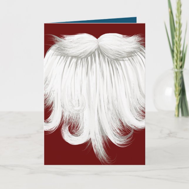 Carte Vacances rouges et bleues de la barbe de Père Noël (Devant)