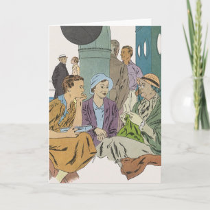 Carte Vacances vintages, Bateau de croisière passagers s