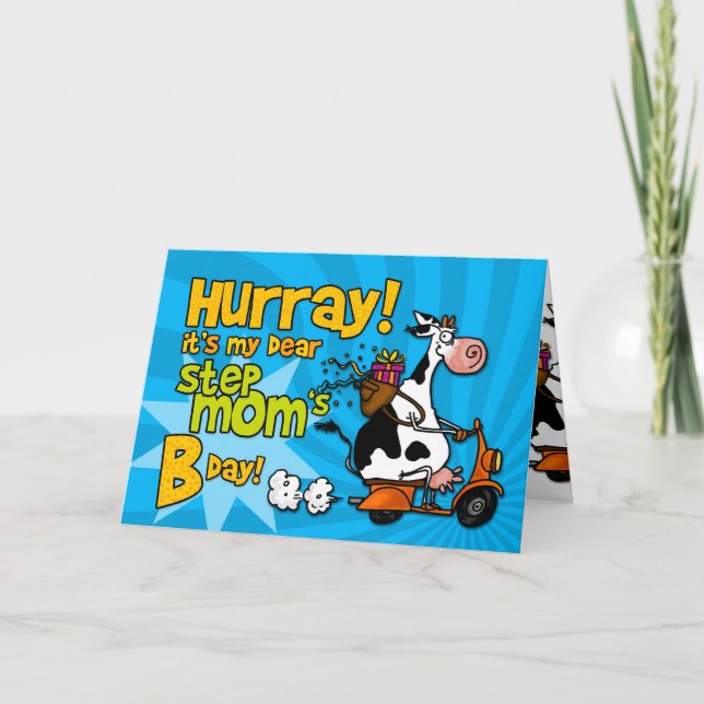 Carte vache à scooter du BD - maman d'étape (Devant)
