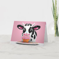 Vache avec Humour Cupcake Anniversaire