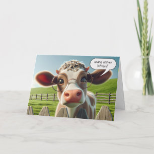 Carte Vache avec lunettes de vue Humour d'anniversaire