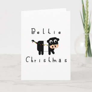 Carte Vache ceinturée par Noël mignon à Beltie Galloway