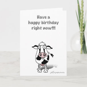 Carte Vache d'anniversaire Bossie !