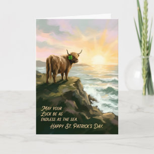 Carte Vache des Highlands Bénédiction irlandaise St. Pat