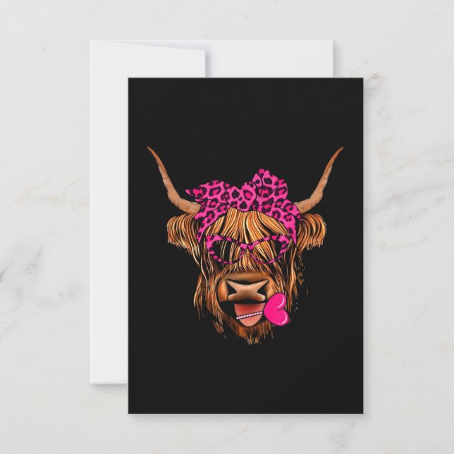 Carte Vache des Highlands de la Saint-Valentin avec des  (Devant)