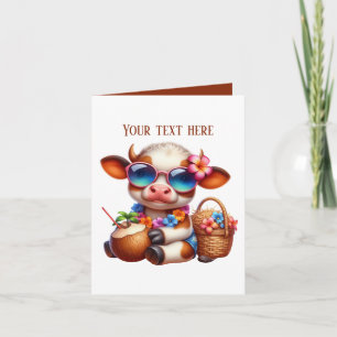 Carte Vache des Highlands de plage cool personnalisable