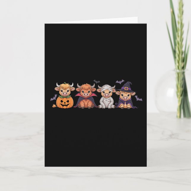 Carte Vache des Highlands Halloween  (Devant)
