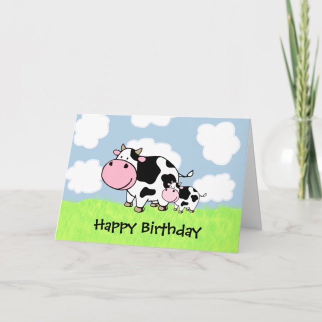 Carte Vache et bébé (Devant)