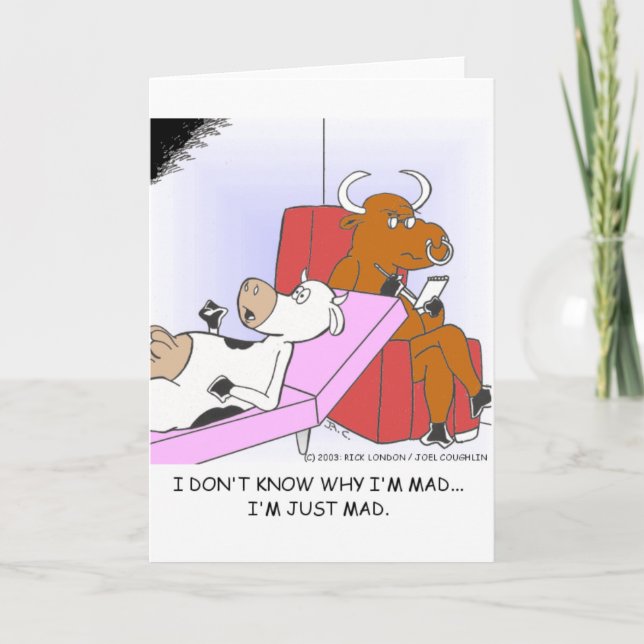 Carte Vache Mad En Thérapie Drôle Cadeaux Et Objets de c (Devant)