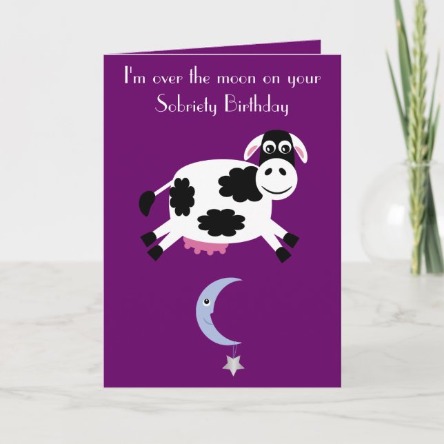 Carte Vache Qui Saute Au-Dessus De La Lune Personnalisée (Devant)