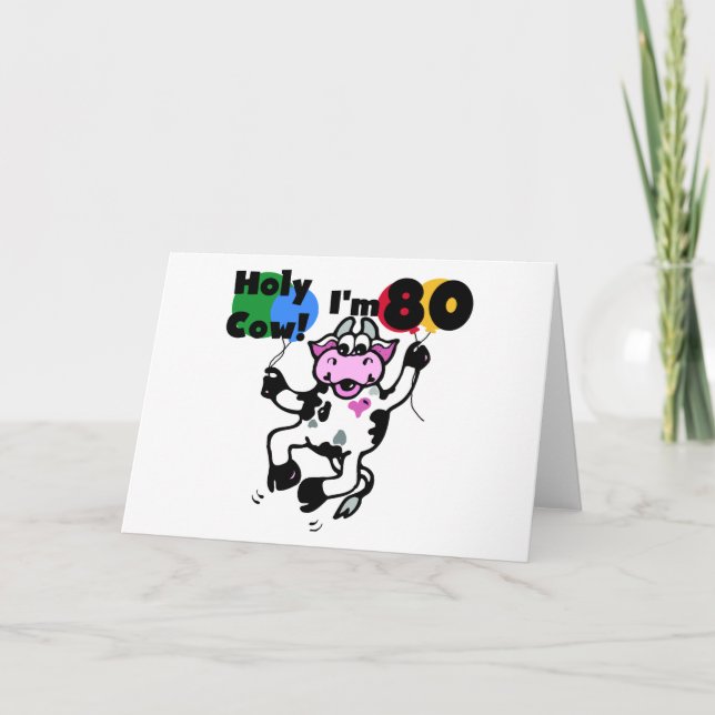 Carte Vache Sainte Je Suis 80 T-shirts et Cadeaux (Devant)