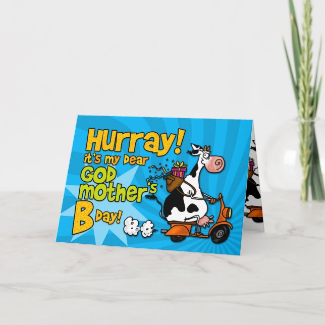 Carte vaches de scooter bd - marraine (Devant)
