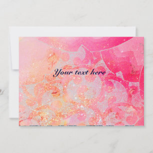 Carte VAGUES, brillant rouge violet bleu rose or scintil