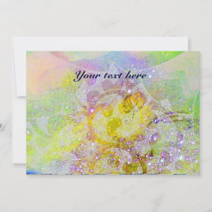 Carte VAGUES, brillant violet vert bleu vert rose or