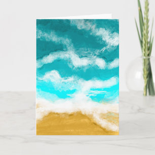 Carte Vagues océaniques Turquoise Blanc côtier