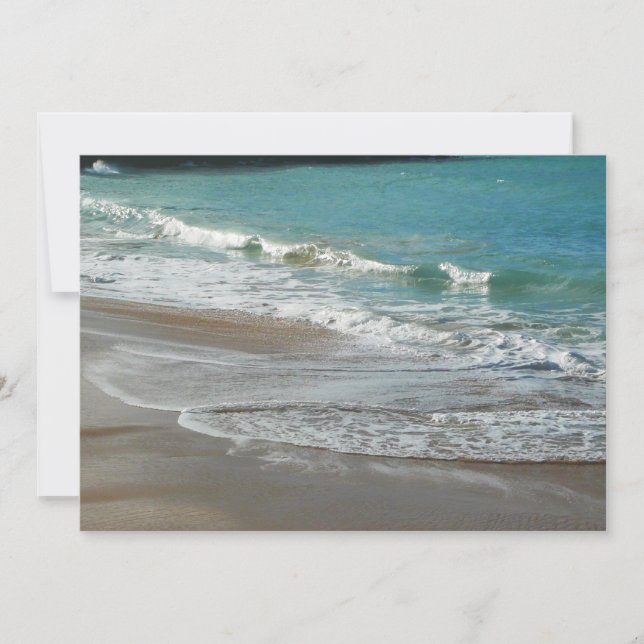 Carte Vagues sur la plage bleu turquoise Océan (Devant)