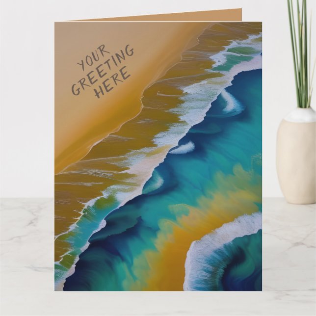 Carte Vagues sur une plage de sable toute occasion (Devant)