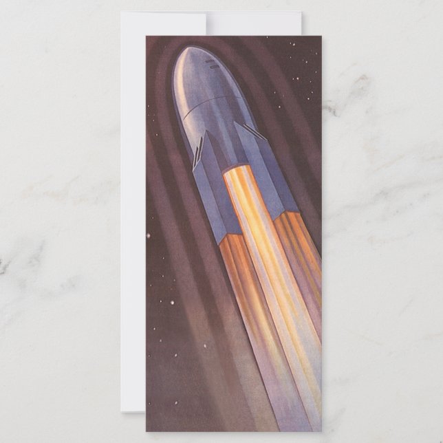 Carte Vaisseaux spatiaux de science-fiction vintage fusé (Devant)